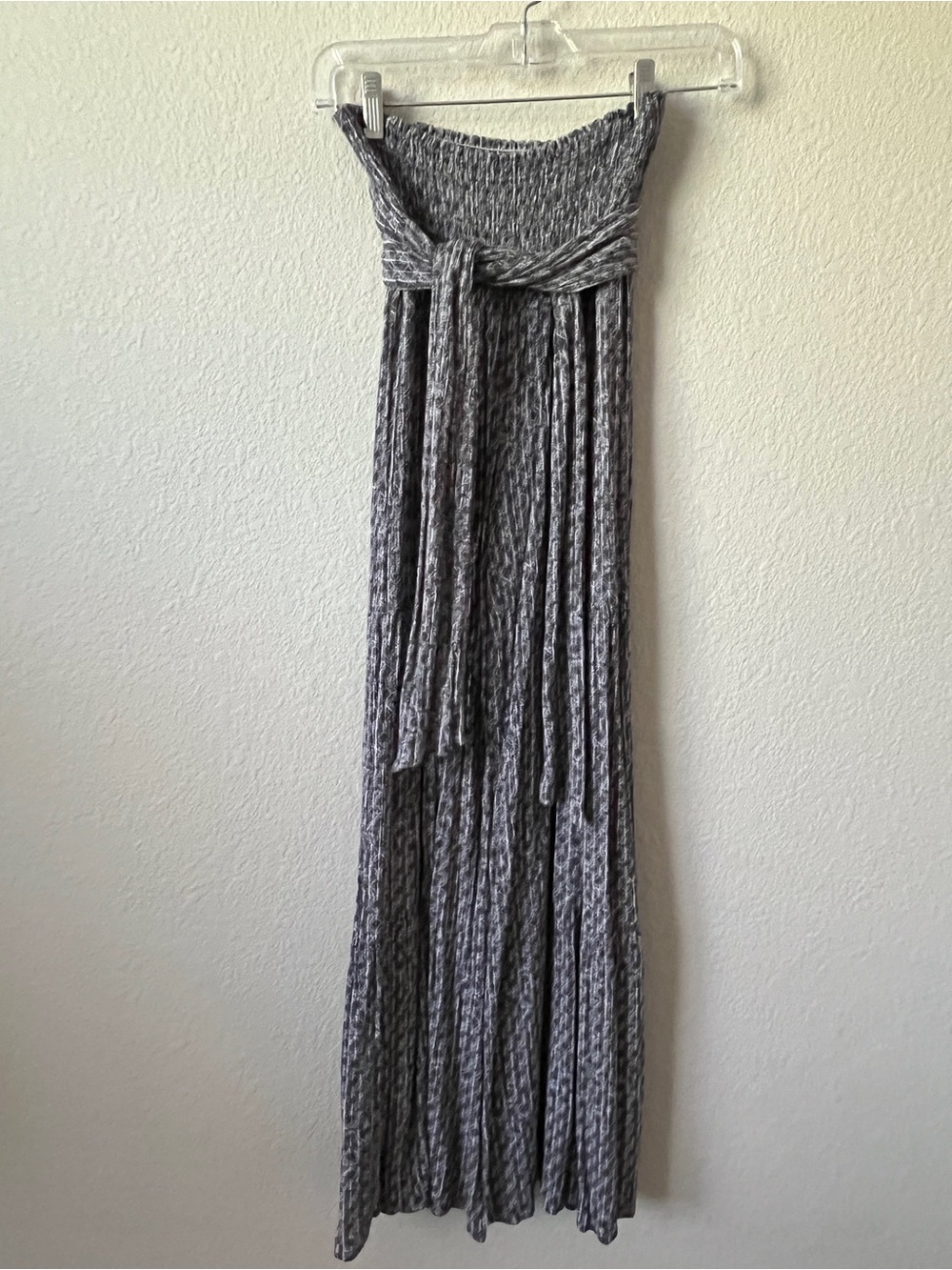Wide leg tie belt lounge pants in Heather Gray